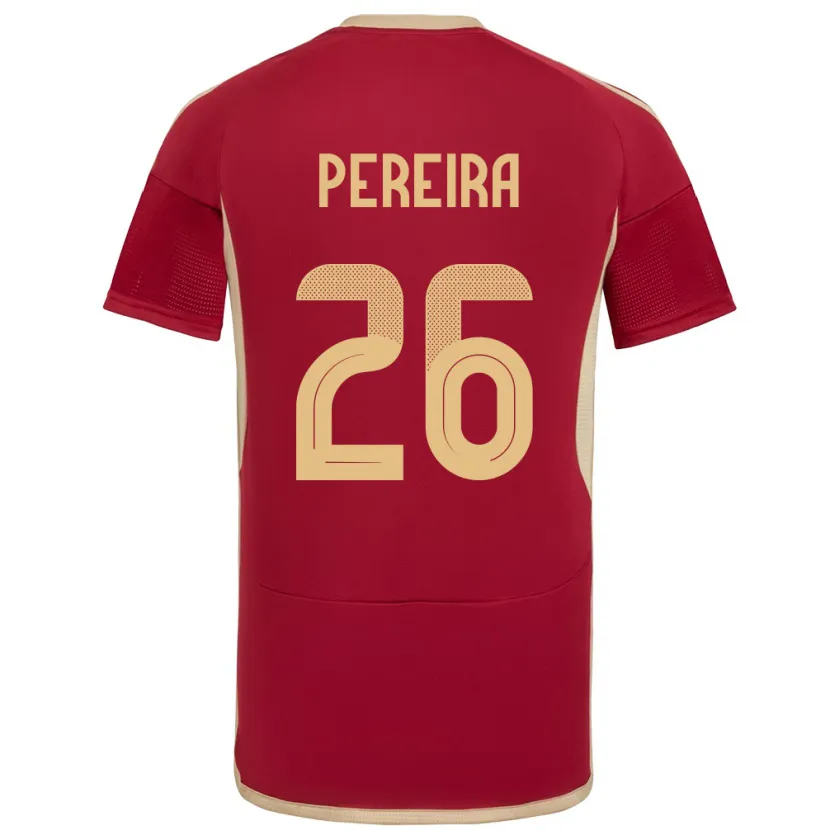 Danxen Kvinnor Venezuela Daniel Pereira #26 Bourgogne Hemmatröja Matchtröjor 24-26 Tröjor T-Tröja