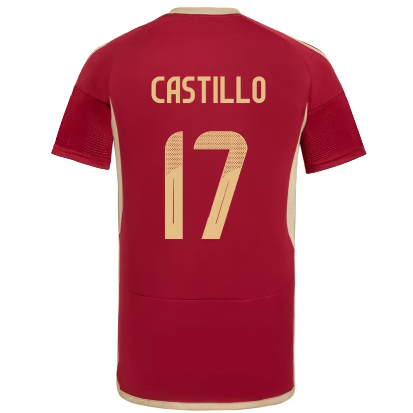 Danxen Kvinnor Venezuela Edson Castillo #17 Bourgogne Hemmatröja Matchtröjor 24-26 Tröjor T-Tröja
