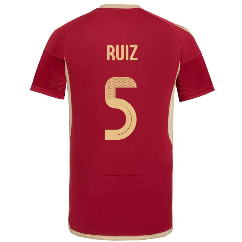 Danxen Kvinnor Venezuela Emerson Ruíz #5 Bourgogne Hemmatröja Matchtröjor 24-26 Tröjor T-Tröja