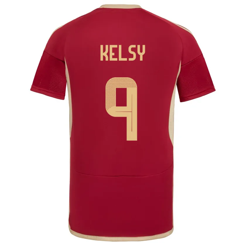 Danxen Kvinnor Venezuela Kevin Kelsy #9 Bourgogne Hemmatröja Matchtröjor 24-26 Tröjor T-Tröja