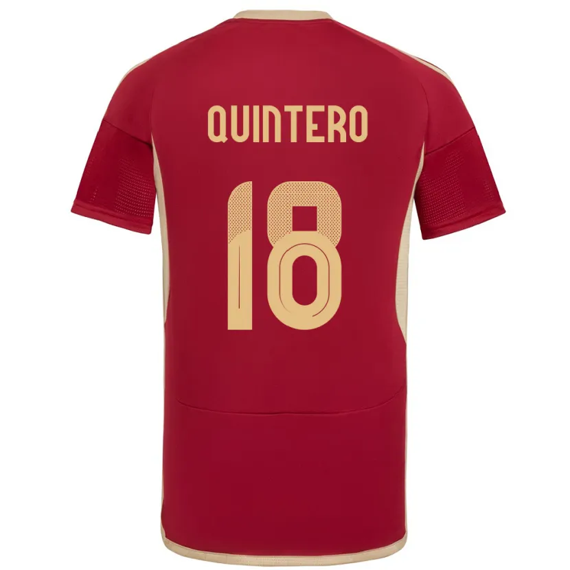 Danxen Kvinnor Venezuela Jesús Quintero #18 Bourgogne Hemmatröja Matchtröjor 24-26 Tröjor T-Tröja