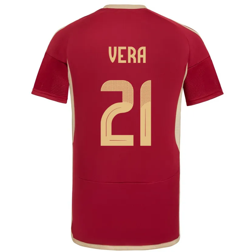 Danxen Kvinnor Venezuela Andry Vera #21 Bourgogne Hemmatröja Matchtröjor 24-26 Tröjor T-Tröja