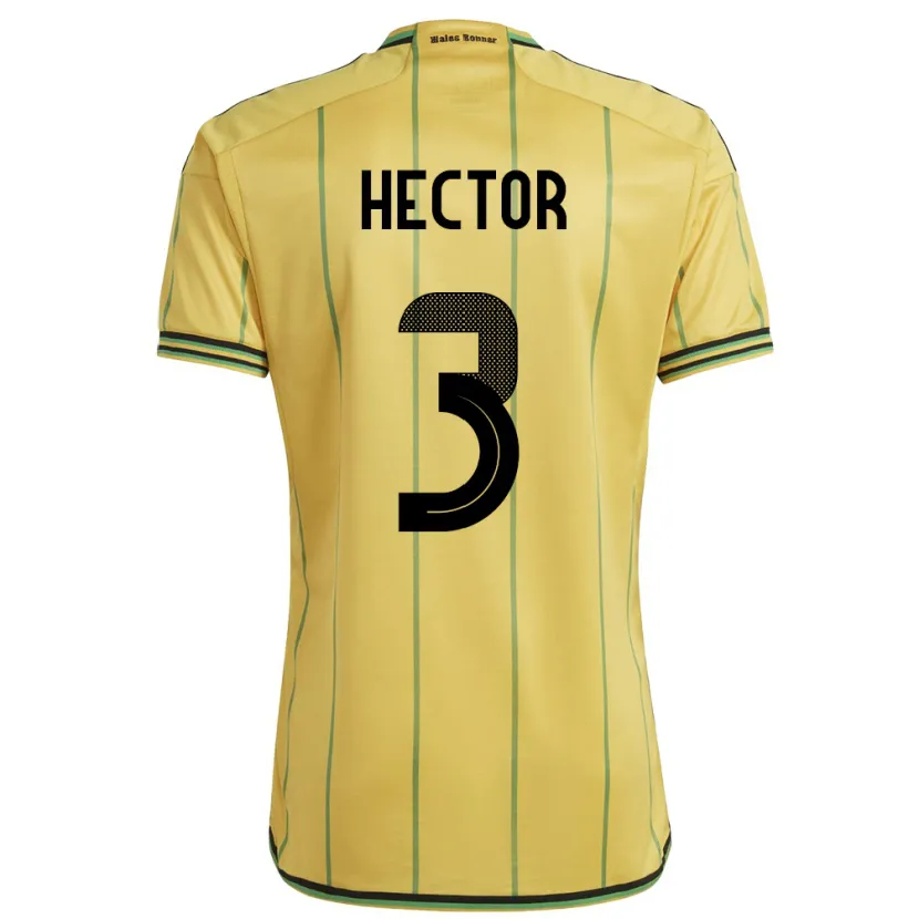 Danxen Kvinnor Jamaica Michael Hector #3 Gul Hemmatröja Matchtröjor 24-26 Tröjor T-Tröja
