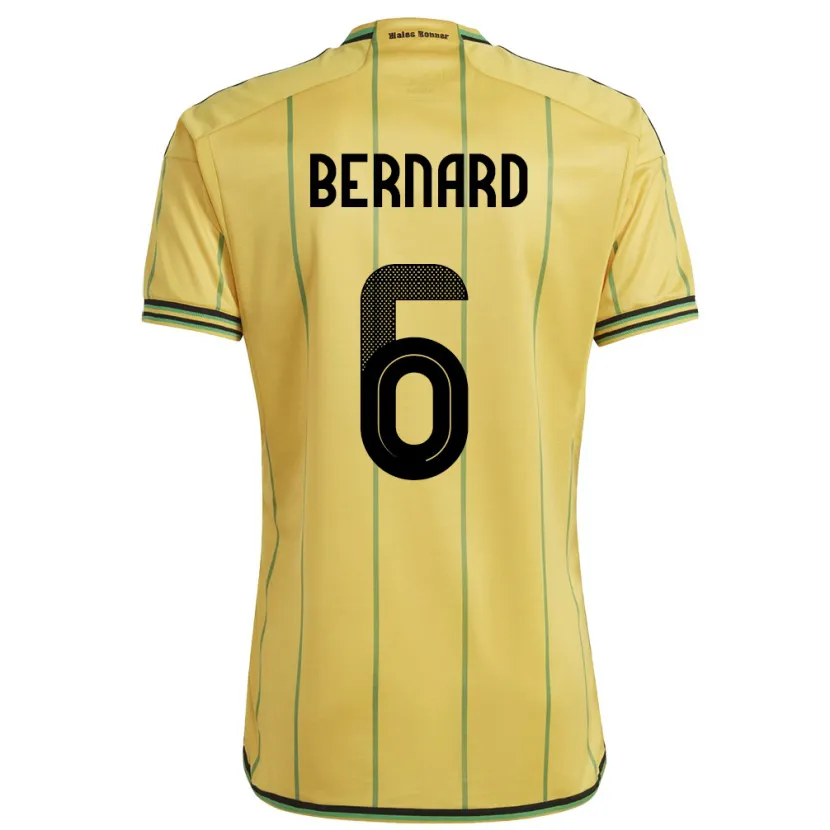 Danxen Kvinnor Jamaica Di'shon Bernard #6 Gul Hemmatröja Matchtröjor 24-26 Tröjor T-Tröja