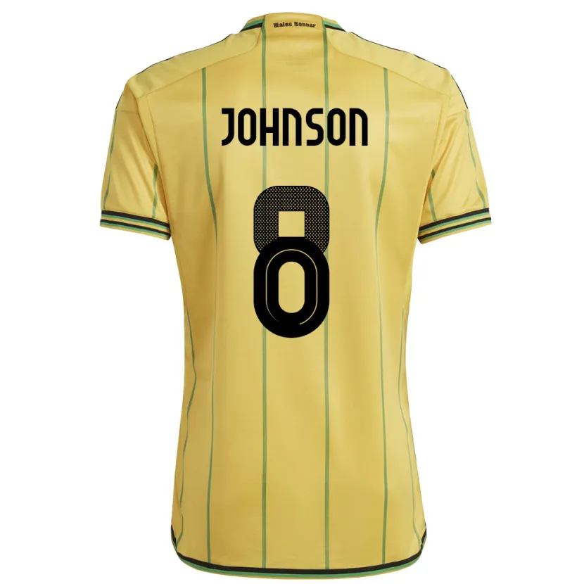 Danxen Kvinnor Jamaica Daniel Johnson #8 Gul Hemmatröja Matchtröjor 24-26 Tröjor T-Tröja