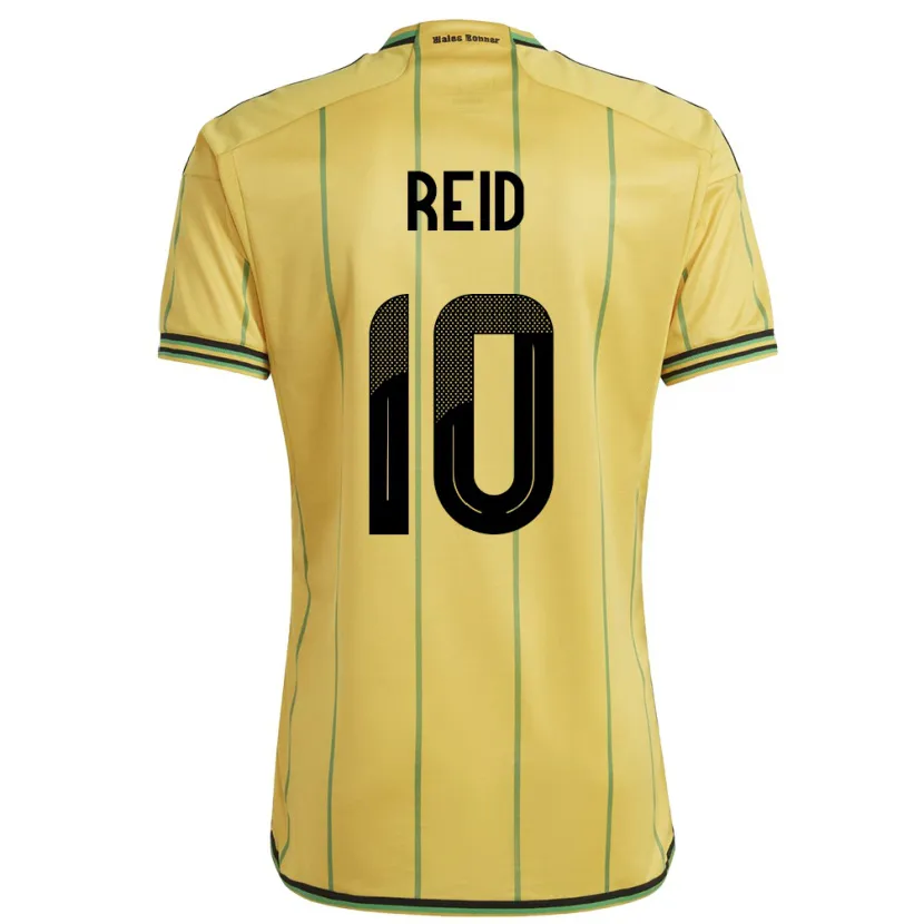 Danxen Kvinnor Jamaica Bobby De Cordova-Reid #10 Gul Hemmatröja Matchtröjor 24-26 Tröjor T-Tröja