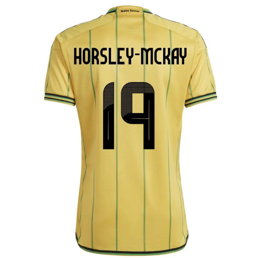 Danxen Kvinnor Jamaica Kyron Horsley-Mckay #19 Gul Hemmatröja Matchtröjor 24-26 Tröjor T-Tröja