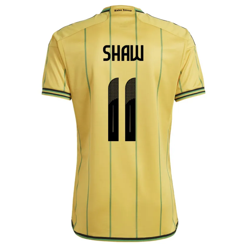Danxen Kvinnor Jamaica Khadija Shaw #11 Gul Hemmatröja Matchtröjor 24-26 Tröjor T-Tröja