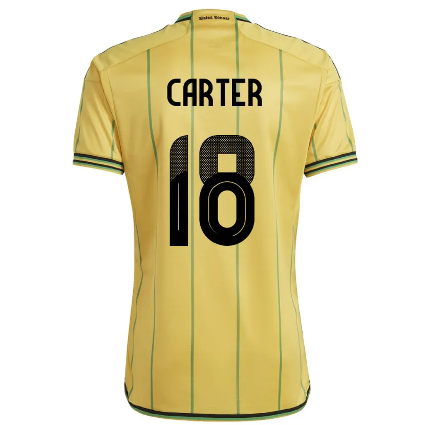 Danxen Kvinnor Jamaica Trudi Carter #18 Gul Hemmatröja Matchtröjor 24-26 Tröjor T-Tröja