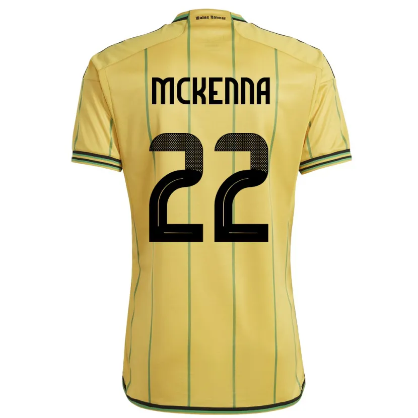 Danxen Kvinnor Jamaica Kayla Mckenna #22 Gul Hemmatröja Matchtröjor 24-26 Tröjor T-Tröja