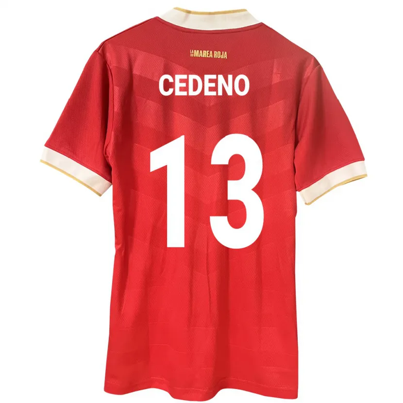 Danxen Kvinnor Panama Edward Cedeño #13 Röd Hemmatröja Matchtröjor 24-26 Tröjor T-Tröja