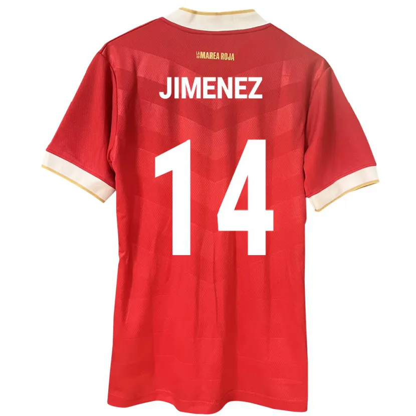 Danxen Kvinnor Panama Juan Jiménez #14 Röd Hemmatröja Matchtröjor 24-26 Tröjor T-Tröja