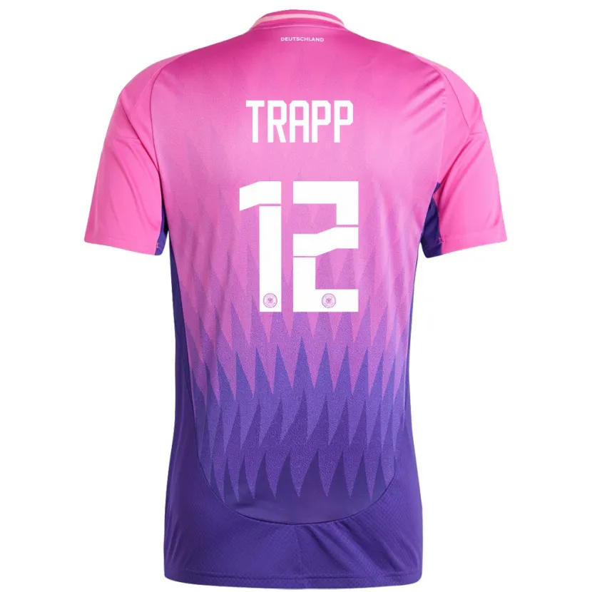 Danxen Kvinnor Tyskland Kevin Trapp #12 Rosa Lila Bortatröja Matchtröjor 24-26 Tröjor T-Tröja