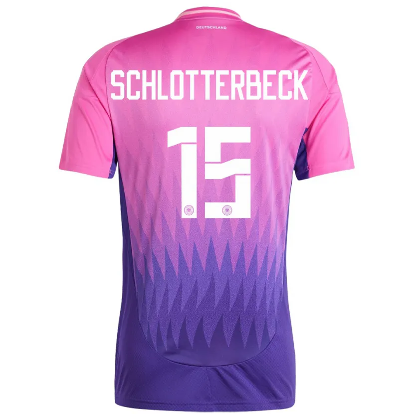 Danxen Kvinnor Tyskland Nico Schlotterbeck #15 Rosa Lila Bortatröja Matchtröjor 24-26 Tröjor T-Tröja