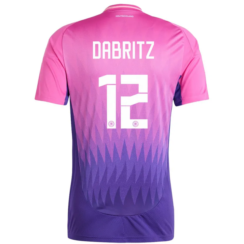 Danxen Kvinnor Tyskland Sara Dabritz #12 Rosa Lila Bortatröja Matchtröjor 24-26 Tröjor T-Tröja