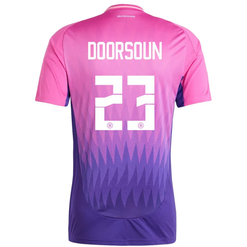 Danxen Kvinnor Tyskland Sara Doorsoun #23 Rosa Lila Bortatröja Matchtröjor 24-26 Tröjor T-Tröja