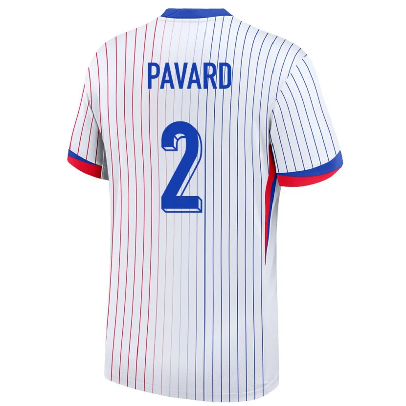 Danxen Kvinnor Frankrike Benjamin Pavard #2 Vit Bortatröja Matchtröjor 24-26 Tröjor T-Tröja