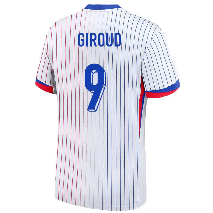 Danxen Kvinnor Frankrike Olivier Giroud #9 Vit Bortatröja Matchtröjor 24-26 Tröjor T-Tröja