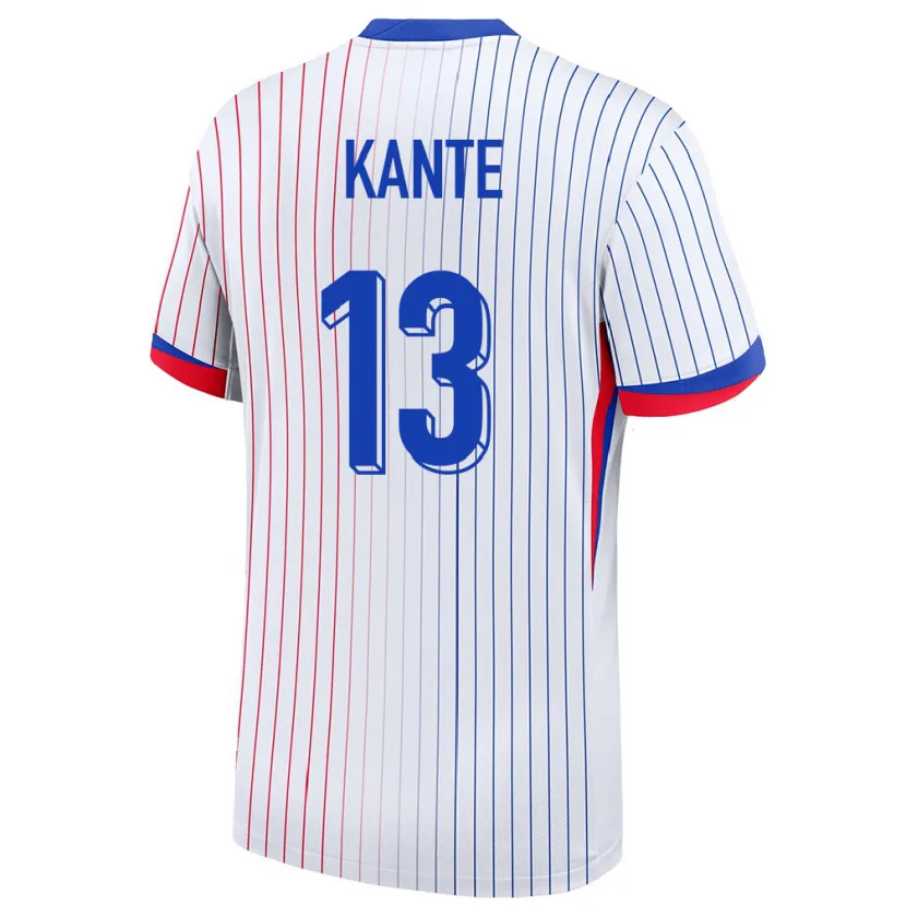 Danxen Kvinnor Frankrike N Golo Kante #13 Vit Bortatröja Matchtröjor 24-26 Tröjor T-Tröja