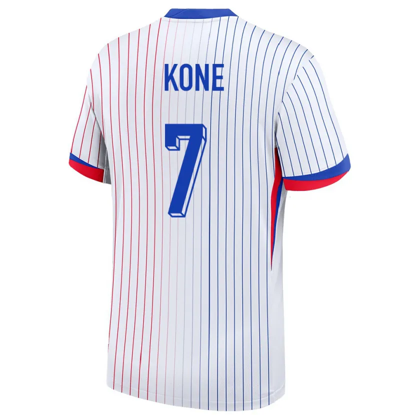 Danxen Kvinnor Frankrike Kouadio Kone #7 Vit Bortatröja Matchtröjor 24-26 Tröjor T-Tröja