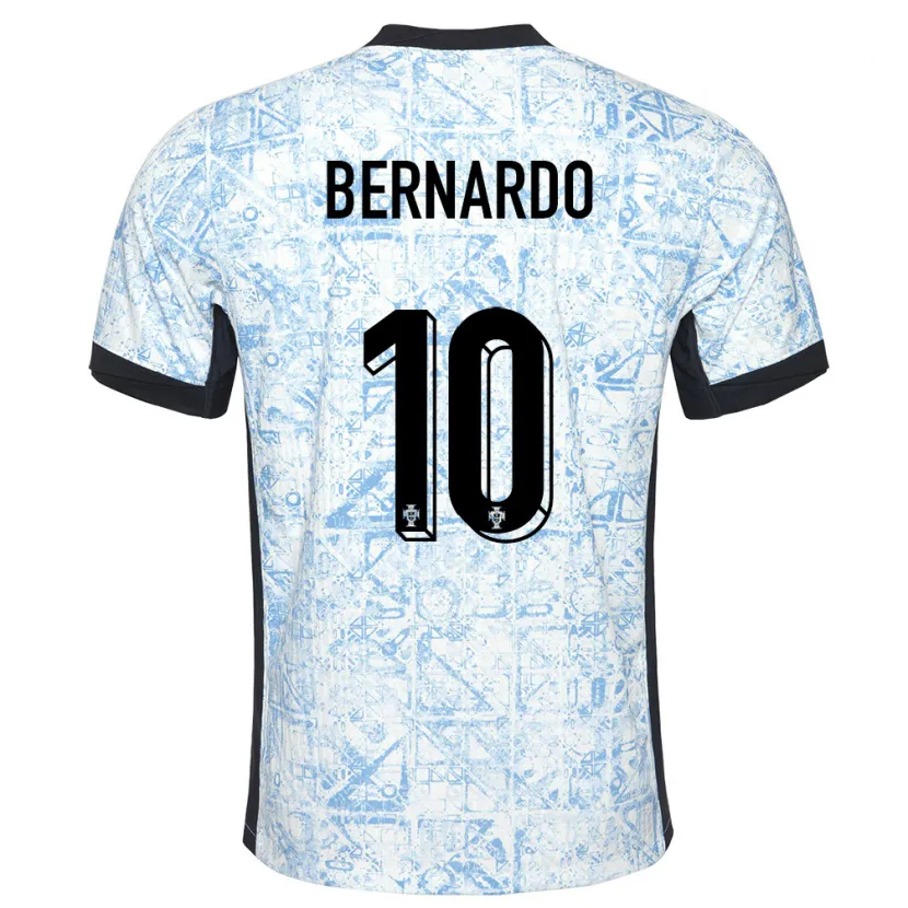 Danxen Kvinnor Portugal Bernardo Silva #10 Gräddblå Bortatröja Matchtröjor 24-26 Tröjor T-Tröja