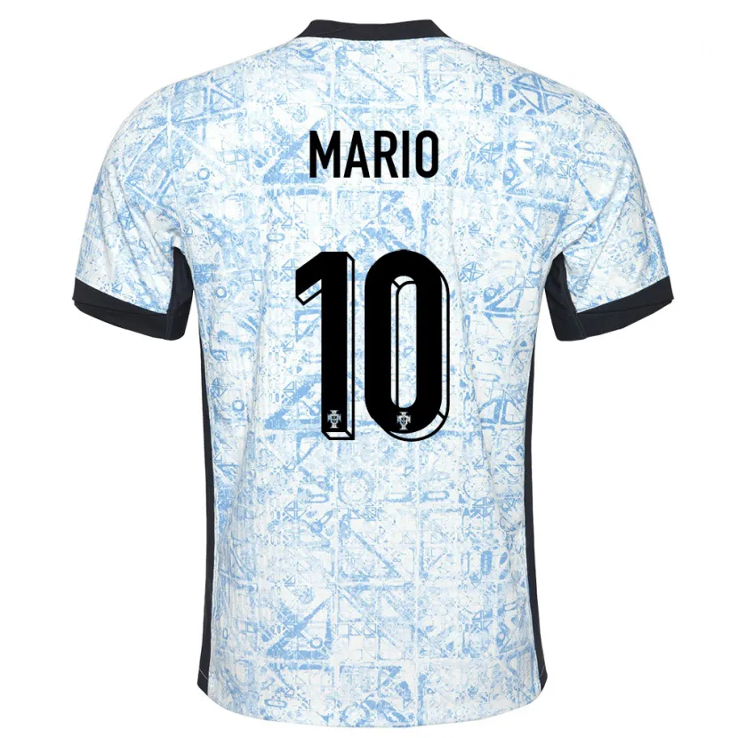 Danxen Kvinnor Portugal Joao Mario #10 Gräddblå Bortatröja Matchtröjor 24-26 Tröjor T-Tröja
