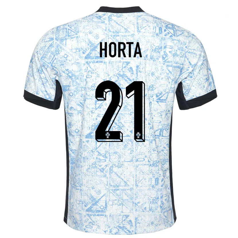 Danxen Kvinnor Portugal Ricardo Horta #21 Gräddblå Bortatröja Matchtröjor 24-26 Tröjor T-Tröja