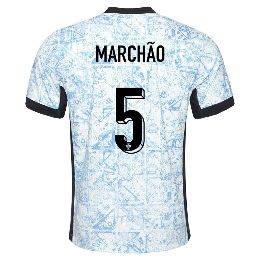Danxen Kvinnor Portugal Joana Marchao #5 Gräddblå Bortatröja Matchtröjor 24-26 Tröjor T-Tröja
