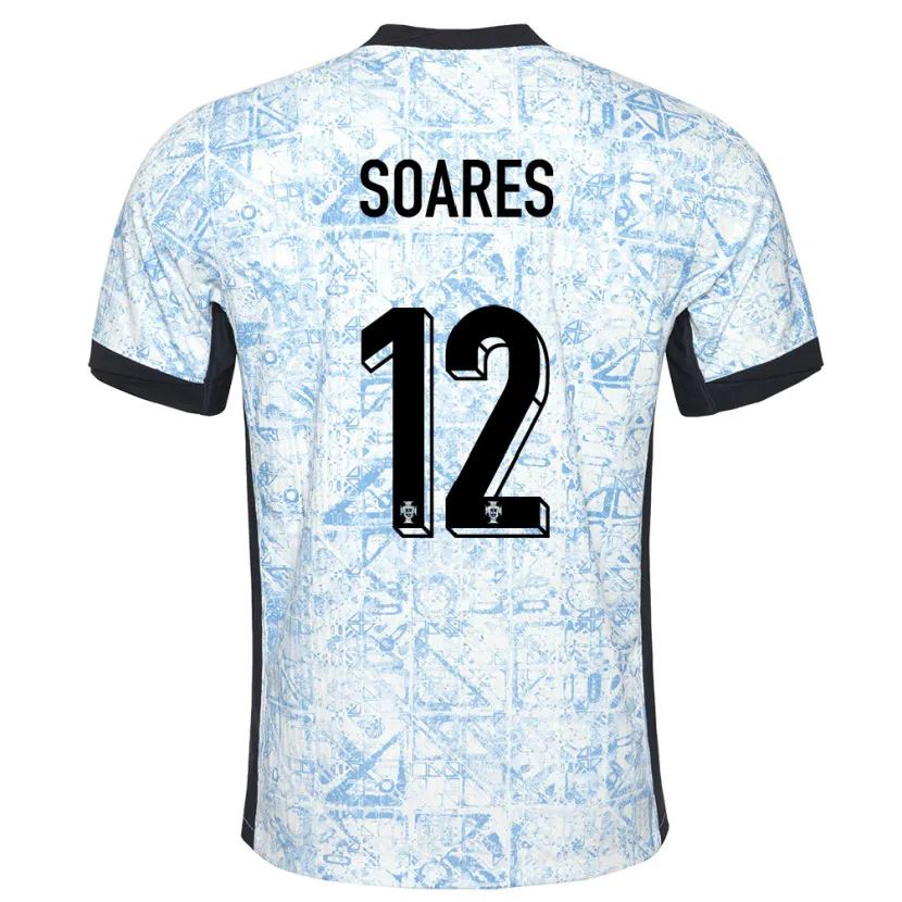 Danxen Kvinnor Portugal Samuel Soares #12 Gräddblå Bortatröja Matchtröjor 24-26 Tröjor T-Tröja