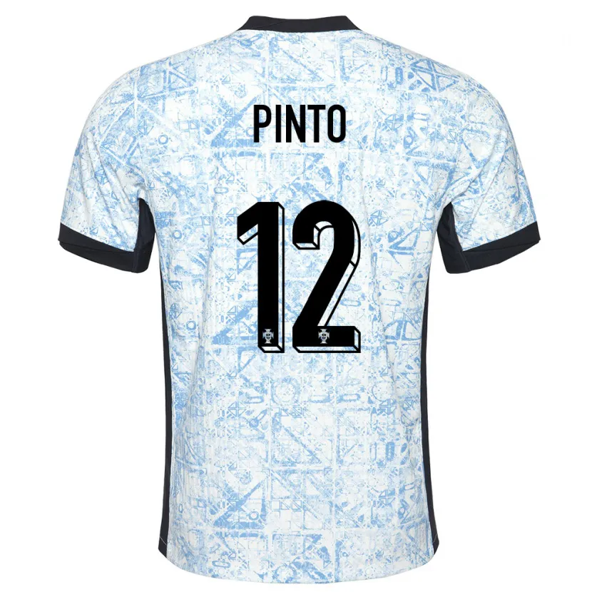 Danxen Kvinnor Portugal Diogo Pinto #12 Gräddblå Bortatröja Matchtröjor 24-26 Tröjor T-Tröja