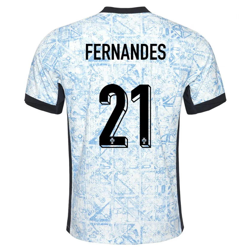 Danxen Kvinnor Portugal Mateus Fernandes #21 Gräddblå Bortatröja Matchtröjor 24-26 Tröjor T-Tröja