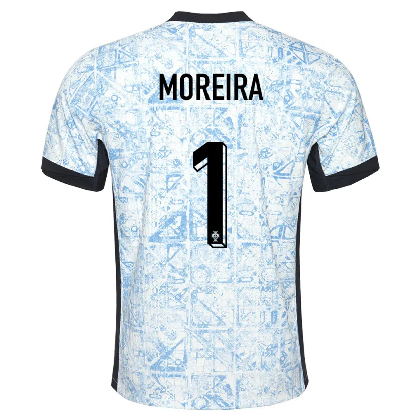 Danxen Kvinnor Portugal Andre Moreira #1 Gräddblå Bortatröja Matchtröjor 24-26 Tröjor T-Tröja
