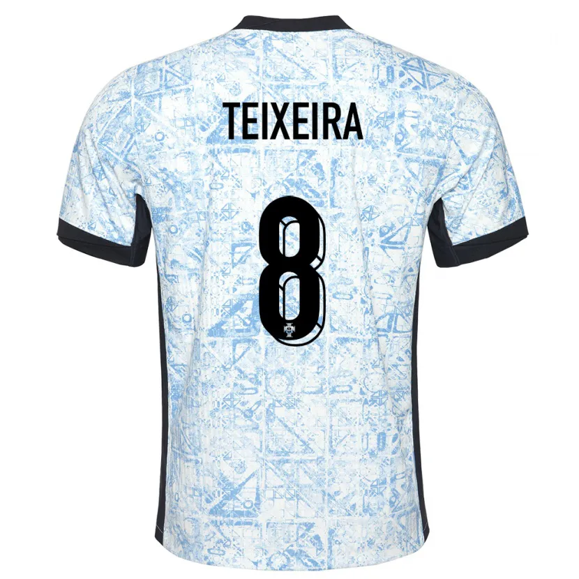 Danxen Kvinnor Portugal Joao Teixeira #8 Gräddblå Bortatröja Matchtröjor 24-26 Tröjor T-Tröja