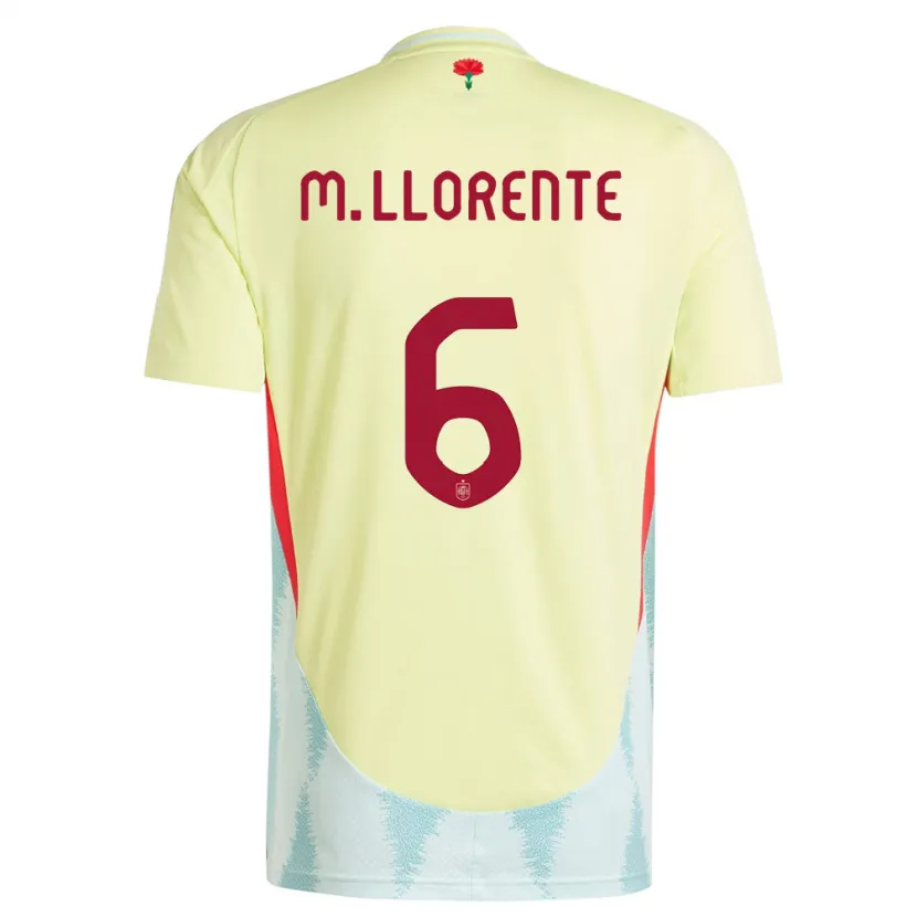 Danxen Kvinnor Spanien Marcos Llorente #6 Gul Bortatröja Matchtröjor 24-26 Tröjor T-Tröja