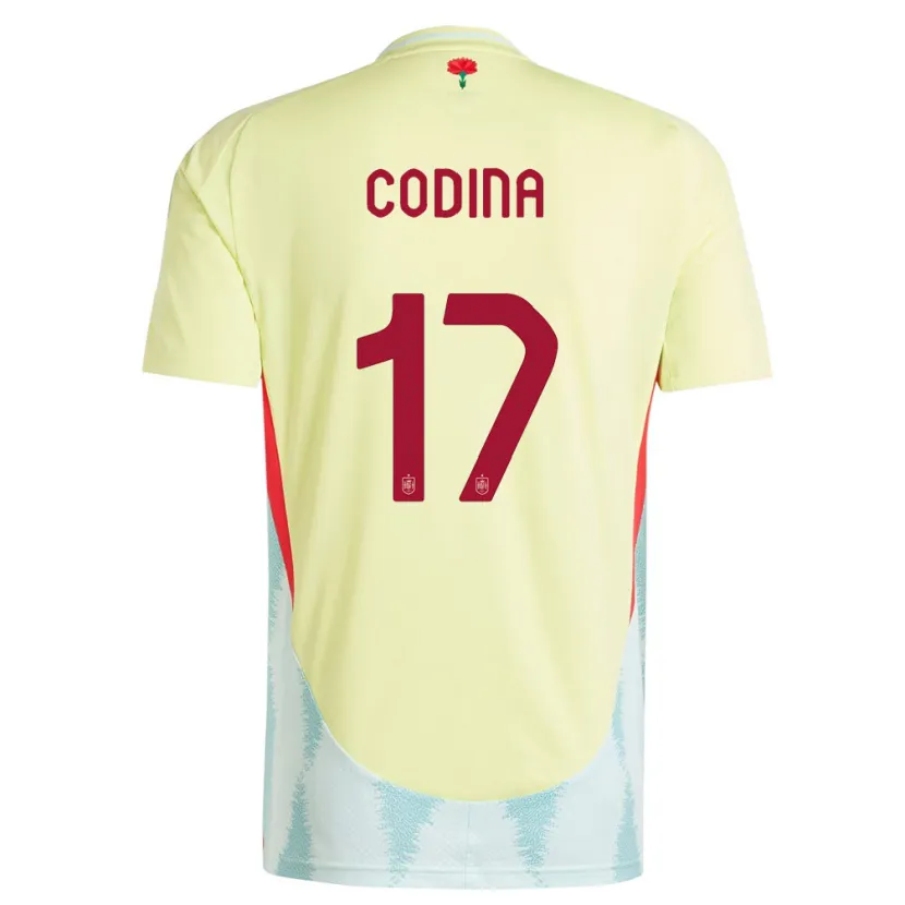 Danxen Kvinnor Spanien Laia Codina #17 Gul Bortatröja Matchtröjor 24-26 Tröjor T-Tröja