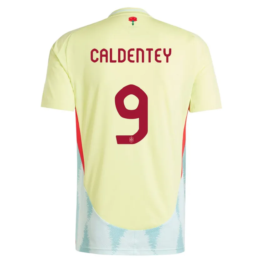 Danxen Kvinnor Spanien Mariona Caldentey #9 Gul Bortatröja Matchtröjor 24-26 Tröjor T-Tröja