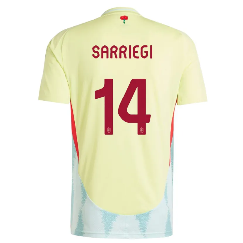 Danxen Kvinnor Spanien Amaiur Sarriegi #14 Gul Bortatröja Matchtröjor 24-26 Tröjor T-Tröja