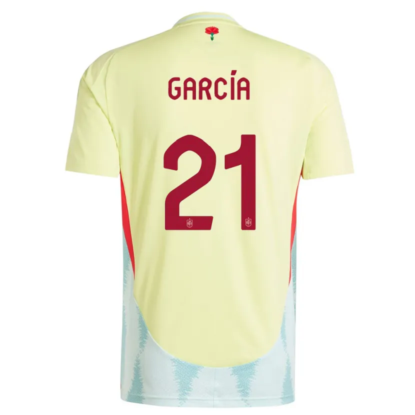 Danxen Kvinnor Spanien Sheila Garcia #21 Gul Bortatröja Matchtröjor 24-26 Tröjor T-Tröja