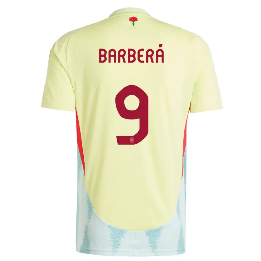 Danxen Kvinnor Spanien Victor Barbera #9 Gul Bortatröja Matchtröjor 24-26 Tröjor T-Tröja