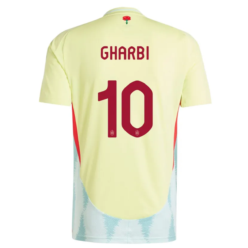 Danxen Kvinnor Spanien Ismael Gharbi #10 Gul Bortatröja Matchtröjor 24-26 Tröjor T-Tröja