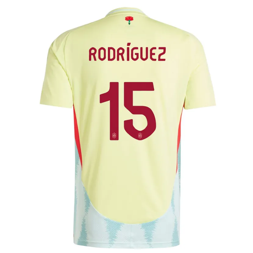 Danxen Kvinnor Spanien Dani Rodriguez #15 Gul Bortatröja Matchtröjor 24-26 Tröjor T-Tröja
