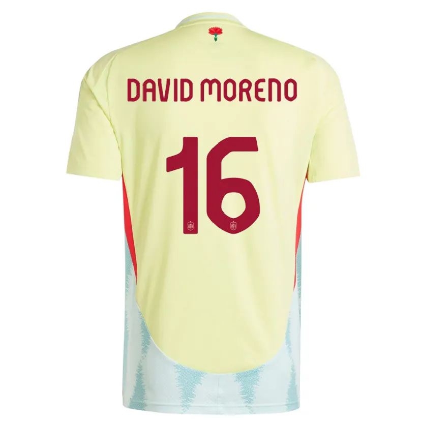 Danxen Kvinnor Spanien Antonio David Moreno #16 Gul Bortatröja Matchtröjor 24-26 Tröjor T-Tröja
