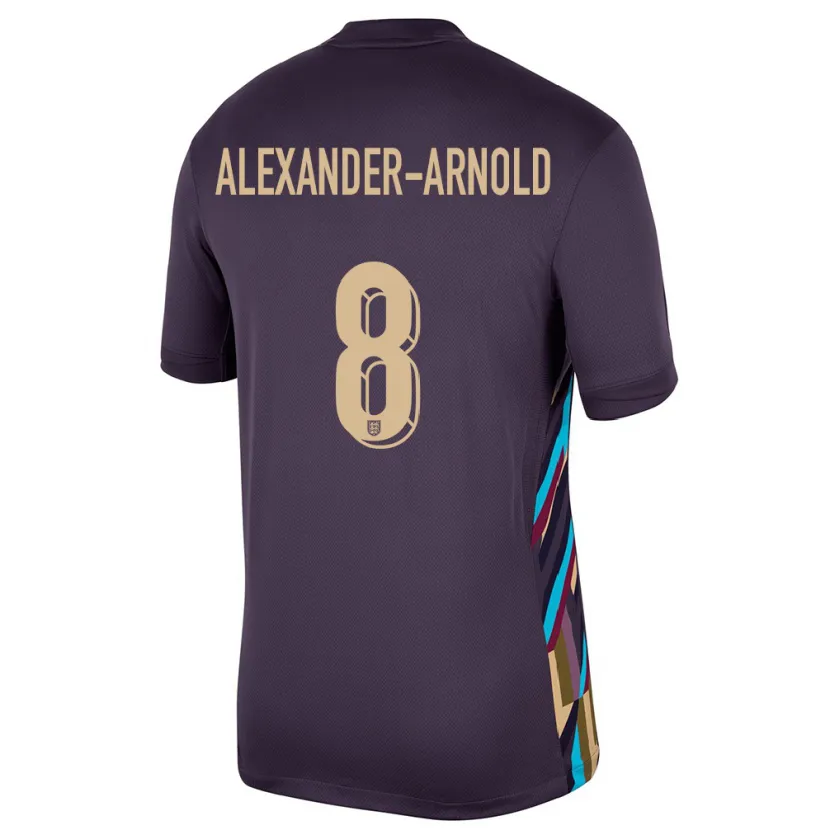 Danxen Kvinnor England Trent Alexander-Arnold #8 Mörkt Russin Bortatröja Matchtröjor 24-26 Tröjor T-Tröja