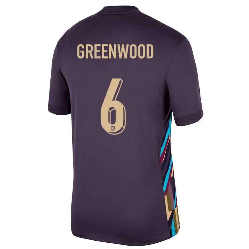 Danxen Kvinnor England Alex Greenwood #6 Mörkt Russin Bortatröja Matchtröjor 24-26 Tröjor T-Tröja