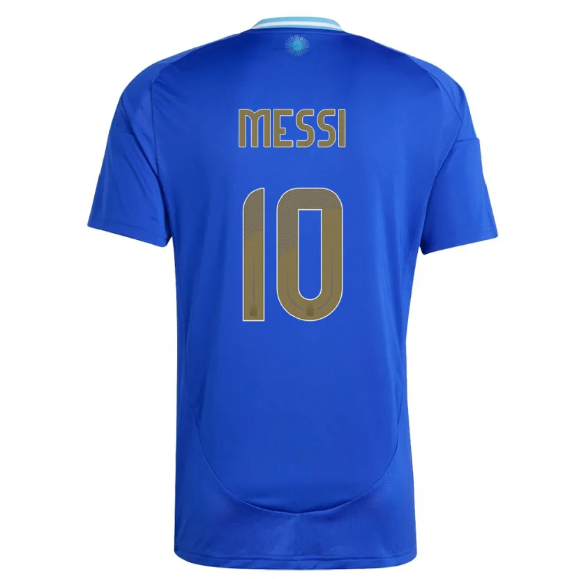 Danxen Kvinnor Argentina Lionel Messi #10 Blå Bortatröja Matchtröjor 24-26 Tröjor T-Tröja