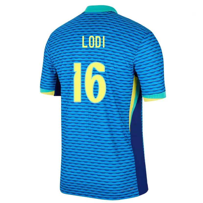Danxen Kvinnor Brasilien Renan Lodi #16 Blå Bortatröja Matchtröjor 24-26 Tröjor T-Tröja