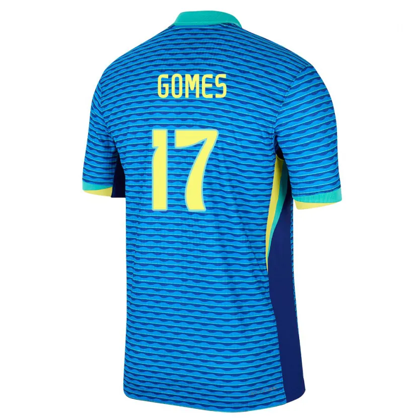 Danxen Kvinnor Brasilien William Gomes #17 Blå Bortatröja Matchtröjor 24-26 Tröjor T-Tröja