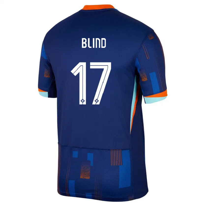 Danxen Kvinnor Nederländerna Daley Blind #17 Blå Bortatröja Matchtröjor 24-26 Tröjor T-Tröja
