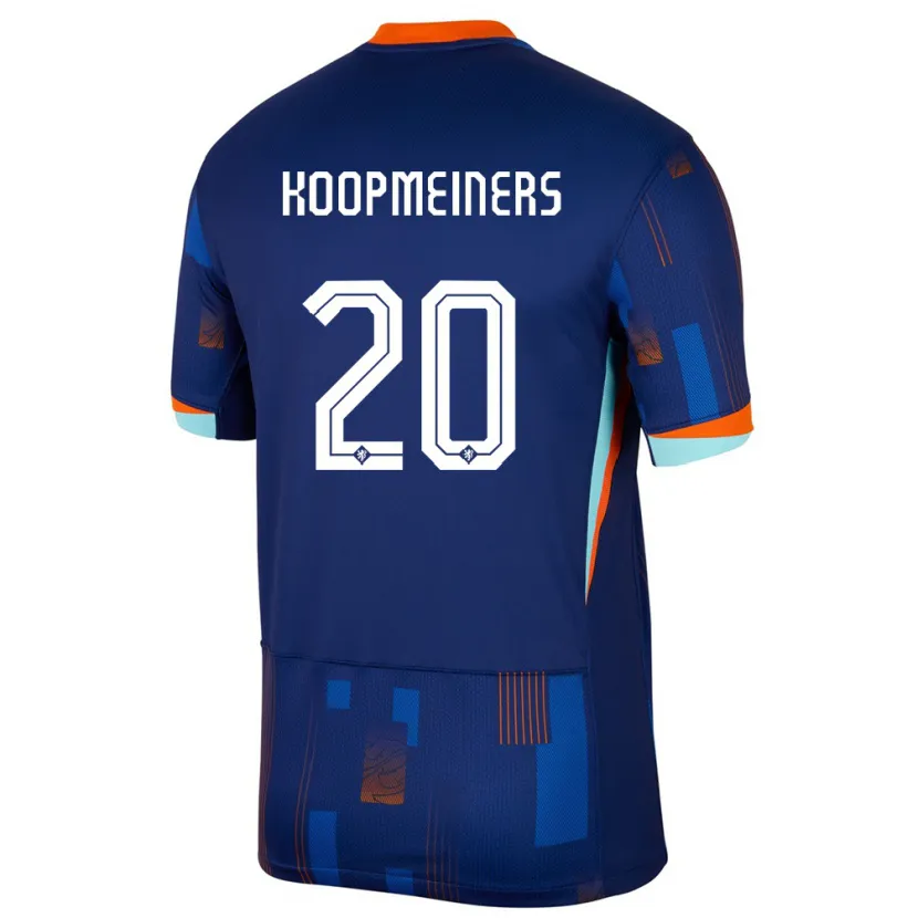 Danxen Kvinnor Nederländerna Teun Koopmeiners #20 Blå Bortatröja Matchtröjor 24-26 Tröjor T-Tröja