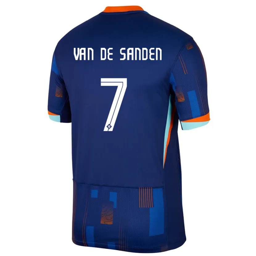 Danxen Kvinnor Nederländerna Shanice Van De Sanden #7 Blå Bortatröja Matchtröjor 24-26 Tröjor T-Tröja
